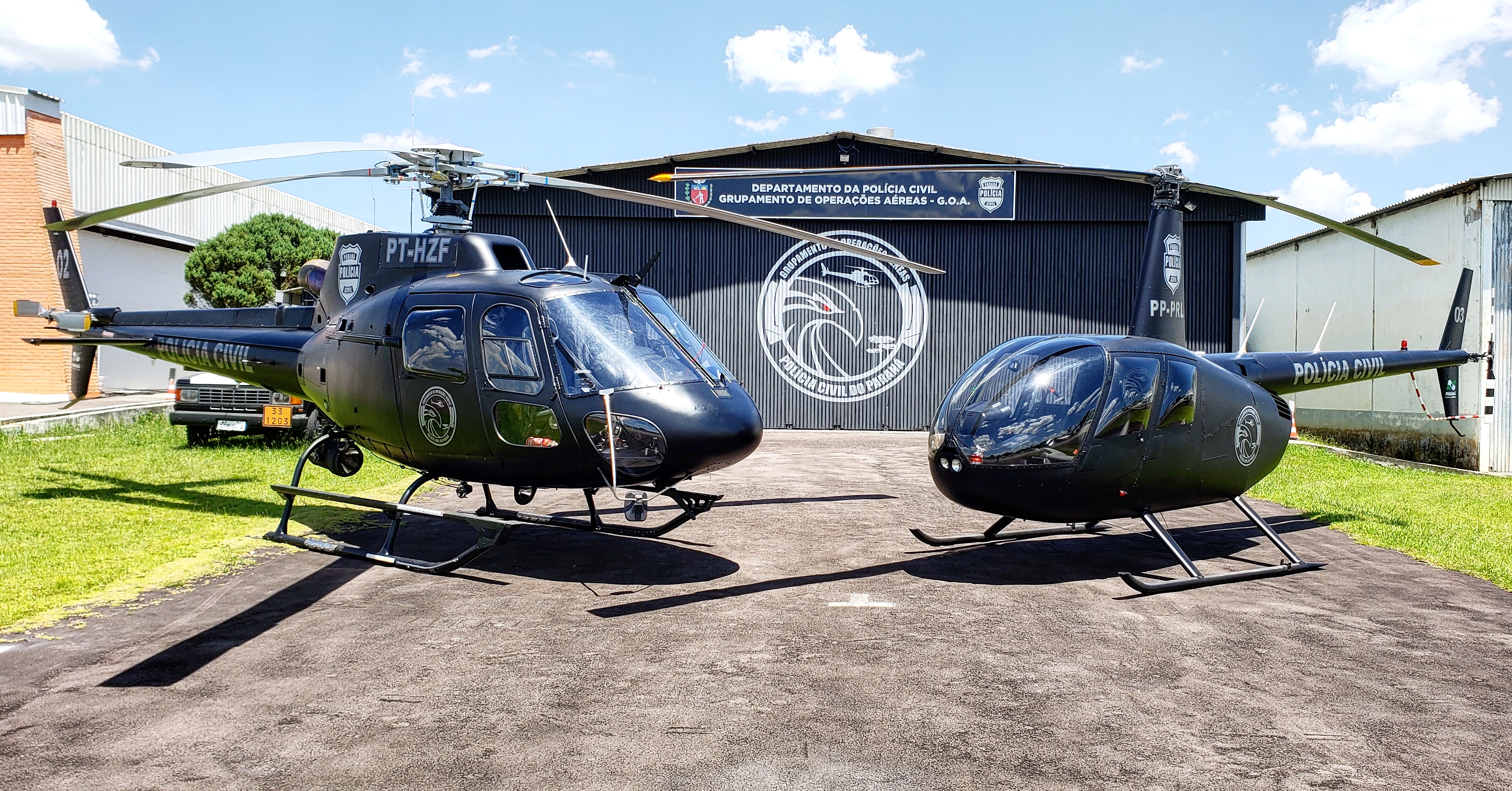 Dois helicópteros do GOA