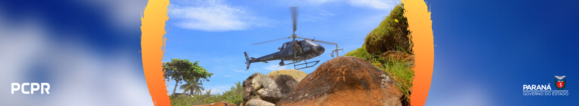 helicóptero da policia civil do parana sobrevoando litoral