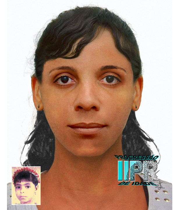 Foto da progressão de idade de Luana de Oliveira Lopes