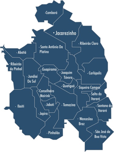 Mapa com delegacias da região Jacarezinho
