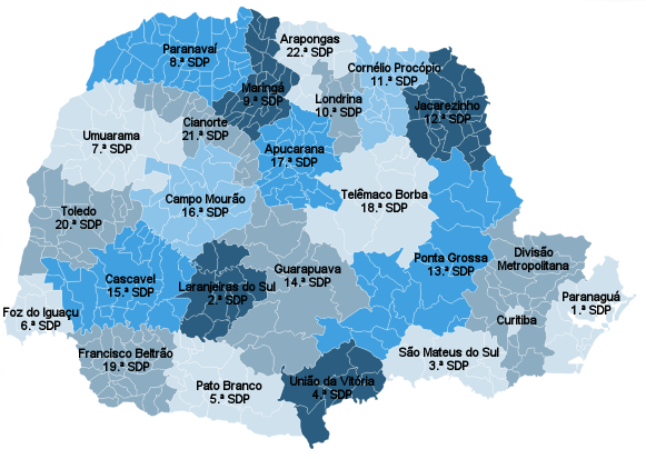 Mapa de Atuação da DPI