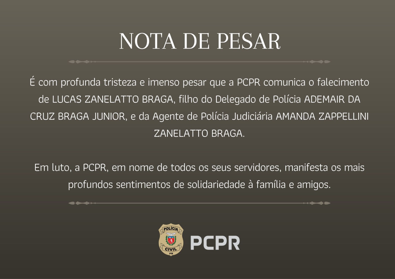 NOTA DE PESAR