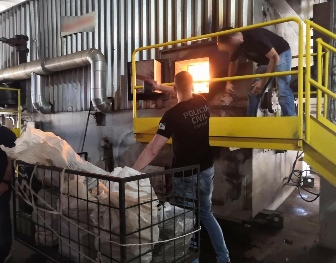 PCPR incinera mais de 600 quilos de drogas em Marechal Cândido Rondon