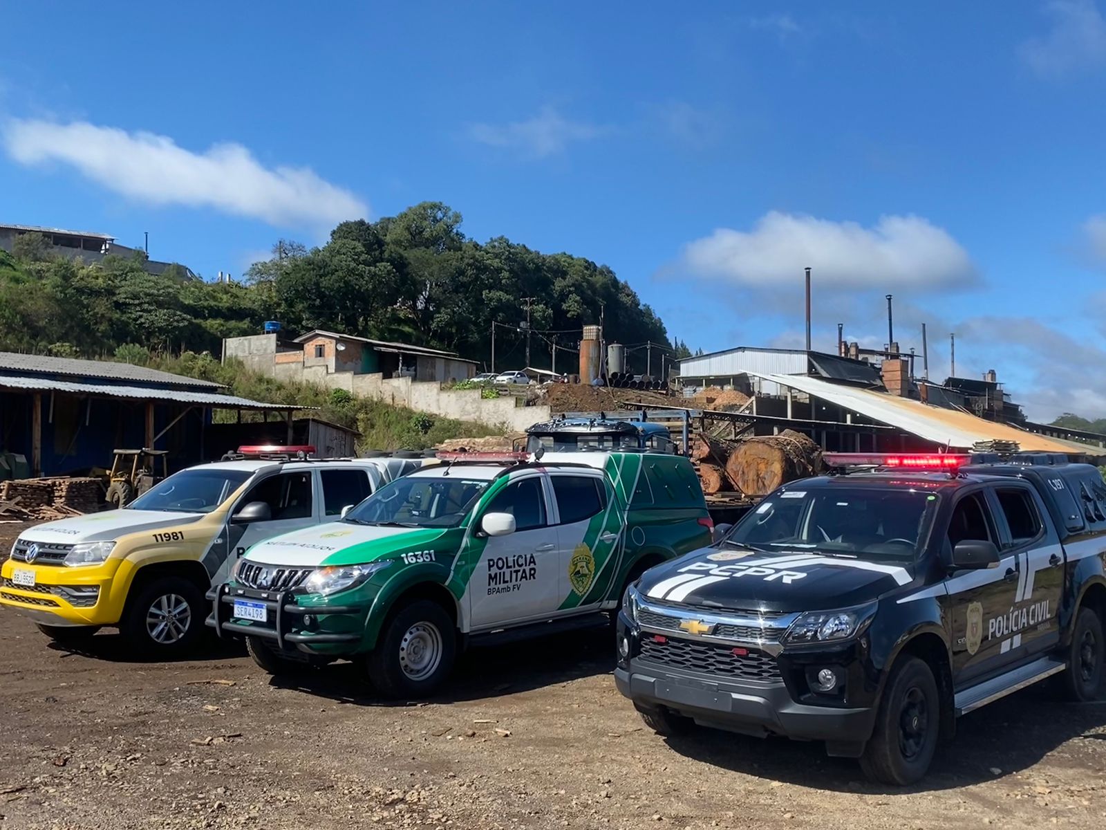 PCPR, PMPR e Receita Estadual deflagram operação em madeireiras em Inácio Martins