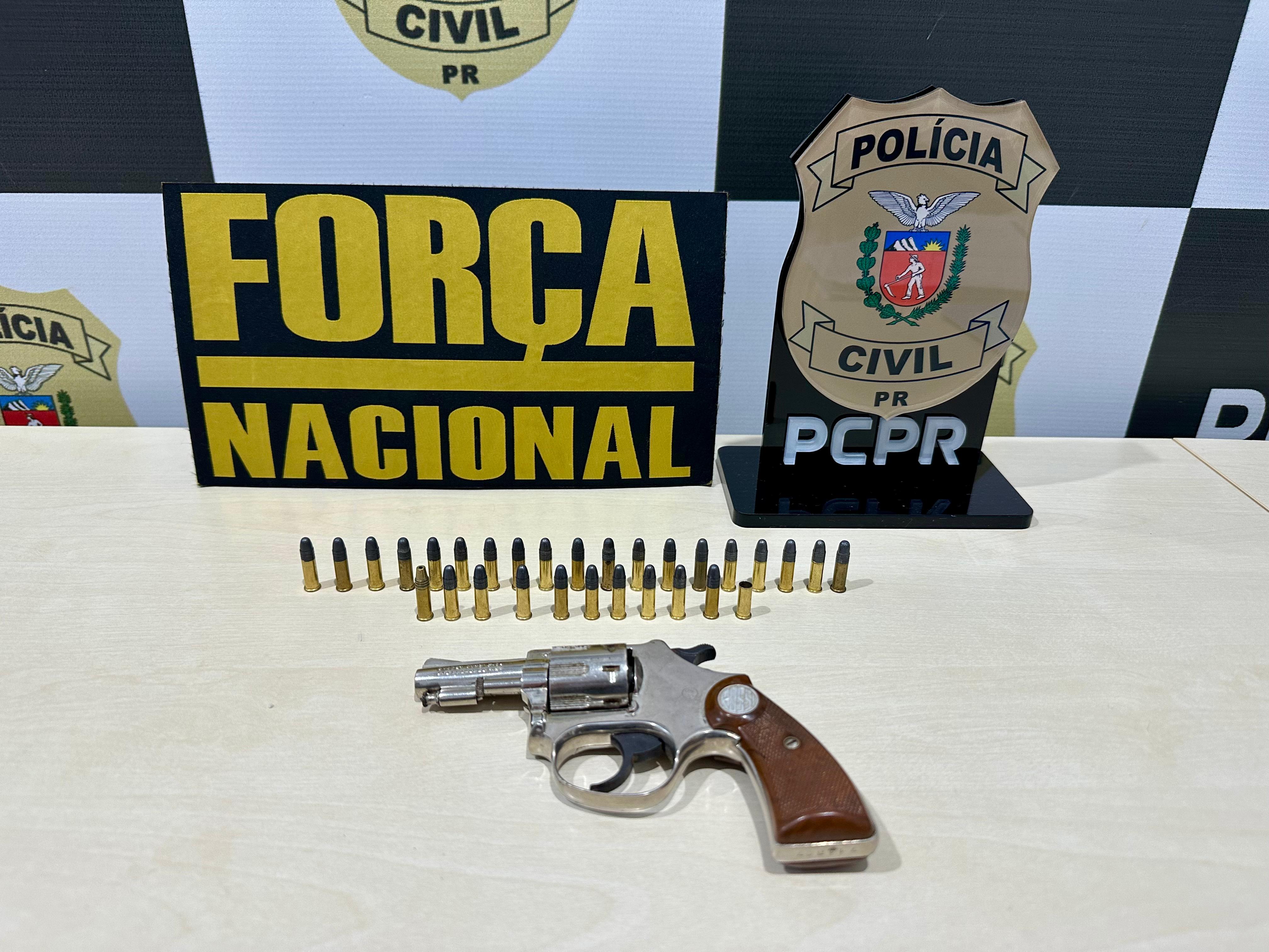 PCPR e Força Nacional prendem homem em flagrante e apreendem arma de fogo em Tapejara