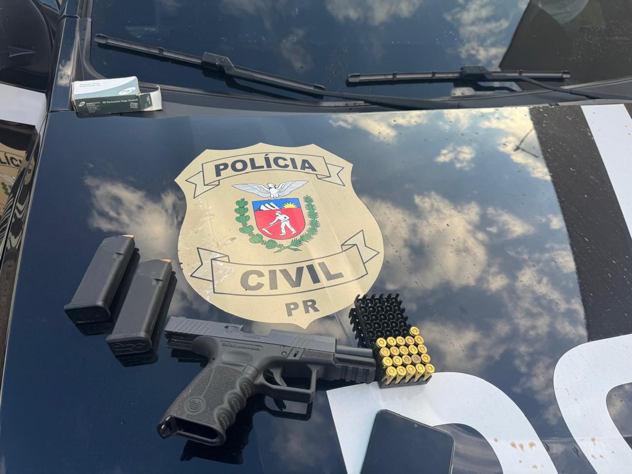 PCPR prende homem condenado por homicídio e apreende arma de fogo de uso restrito em Campo Mourão