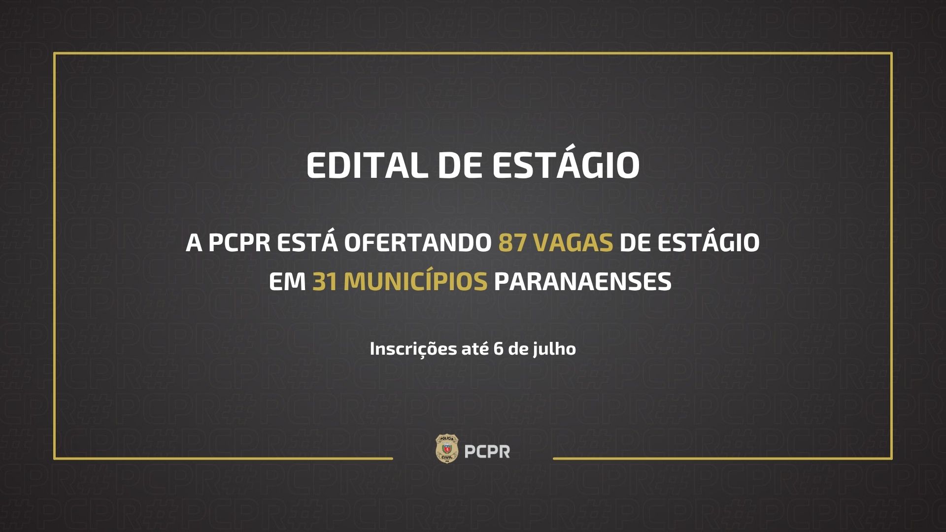 PCPR oferta 87 vagas de estágio em 31 municípios paranaenses