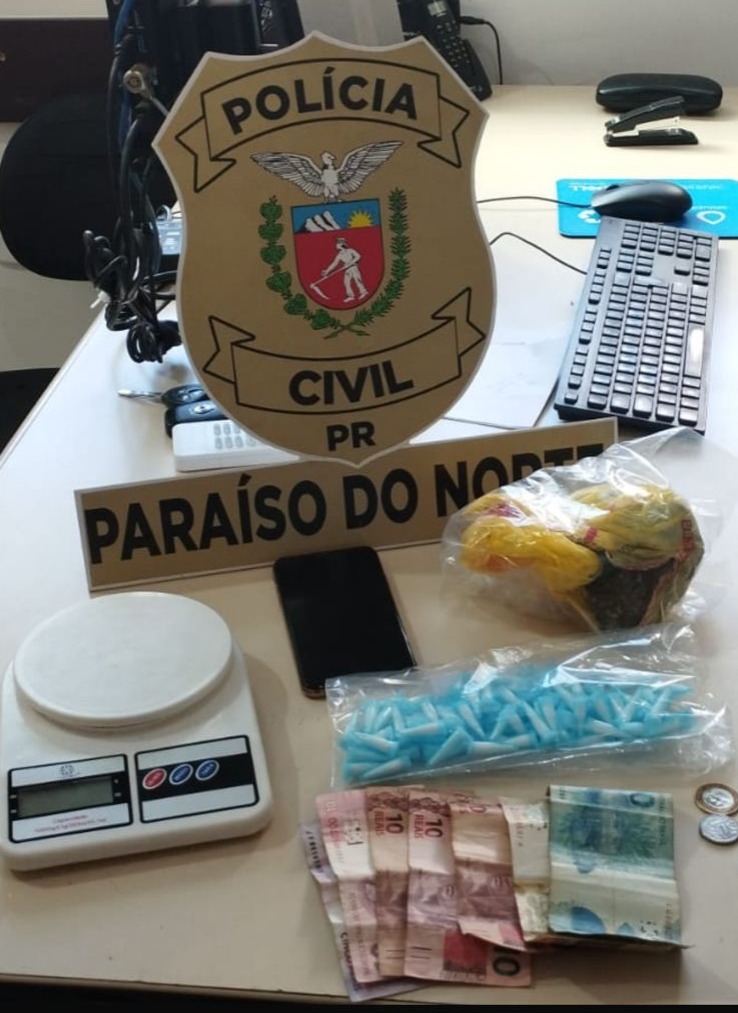 PCPR prende em flagrante mãe e filho por tráfico de drogas em São Carlos do Ivaí