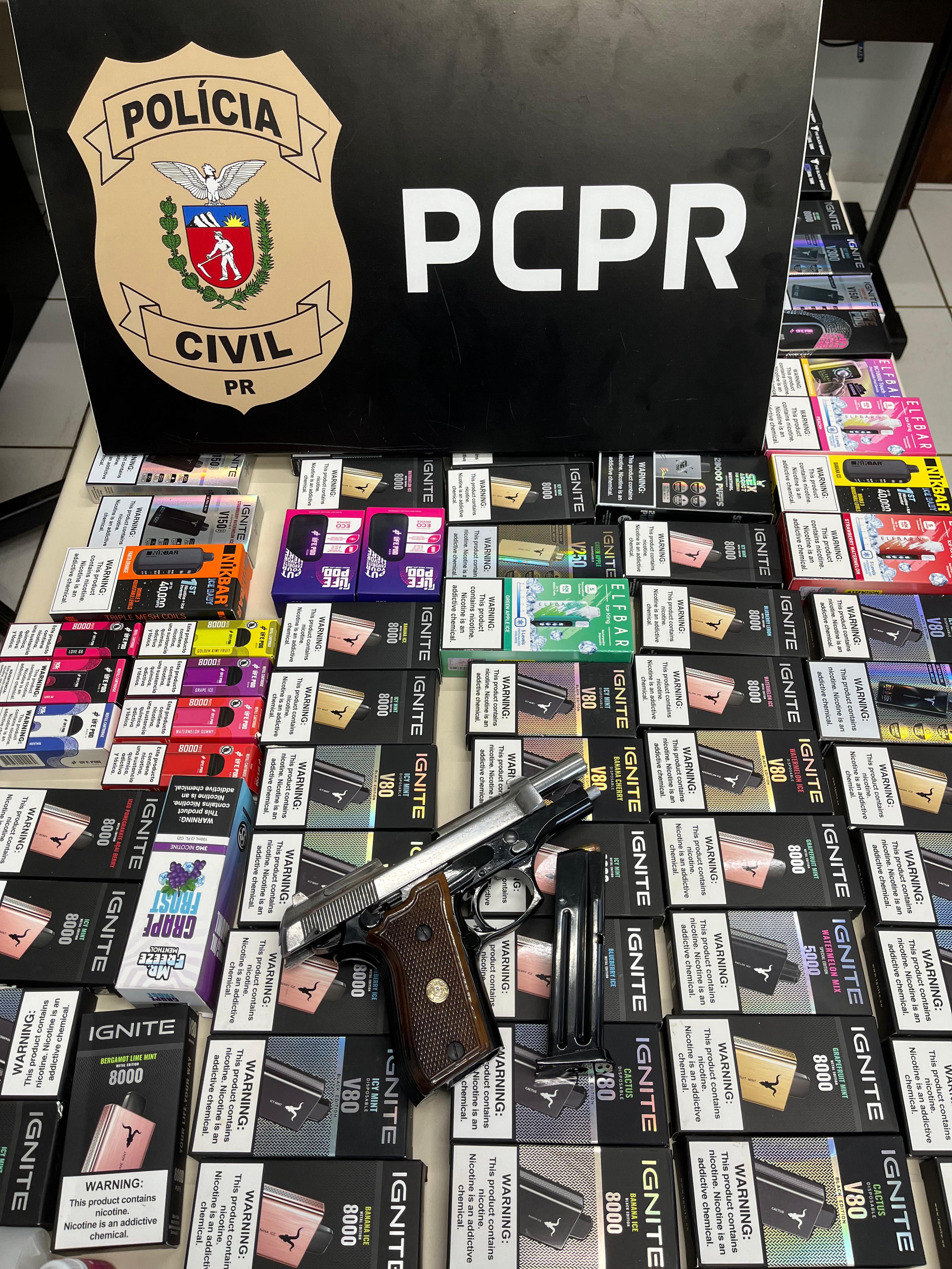 PCPR prende casal por comercialização ilegal de cigarros eletrônicos em Francisco Beltrão