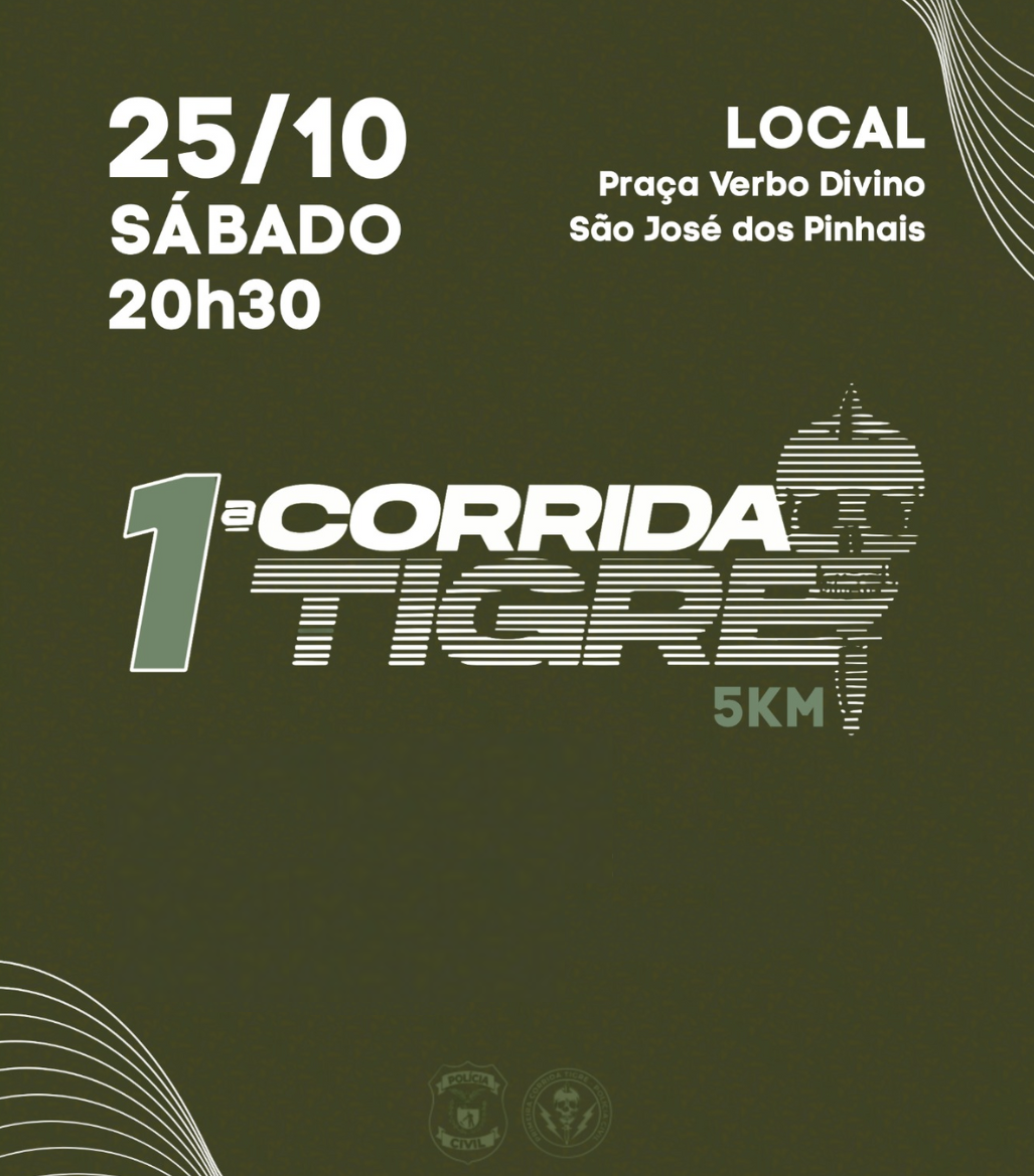 Faltam dois dias para a 1ª Corrida Tigre da PCPR: confira percurso e retirada de kits