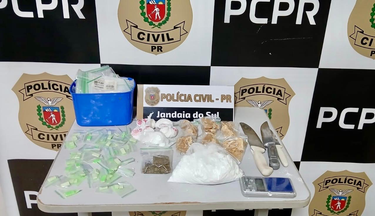 PCPR localiza esconderijo e apreende diversas porções de drogas em Jandaia do Sul