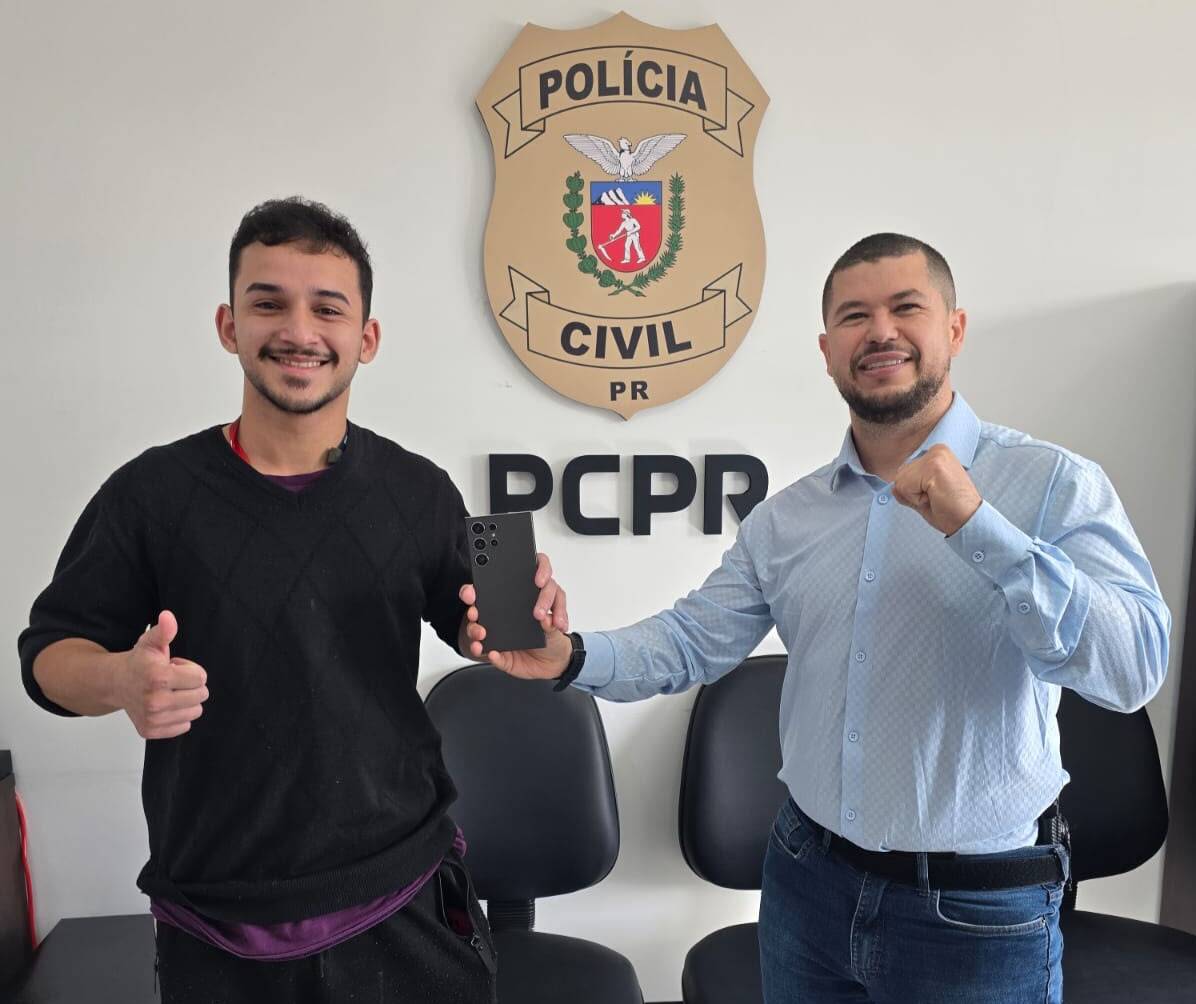 PCPR recupera celular roubado e devolve aparelho à vítima em Fazenda Rio Grande