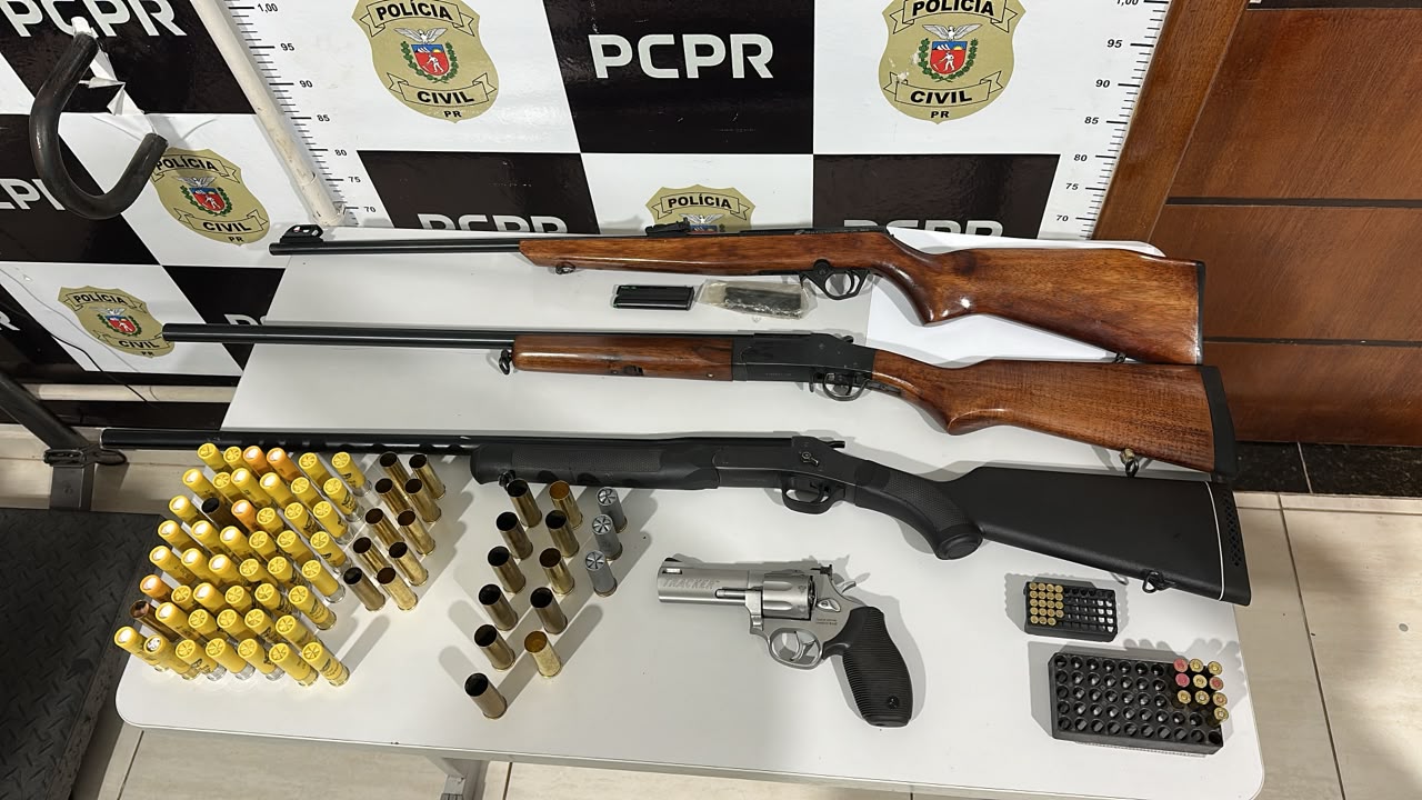 PCPR prende seis pessoas e apreende arsenal durante operação contra comércio ilegal de armas