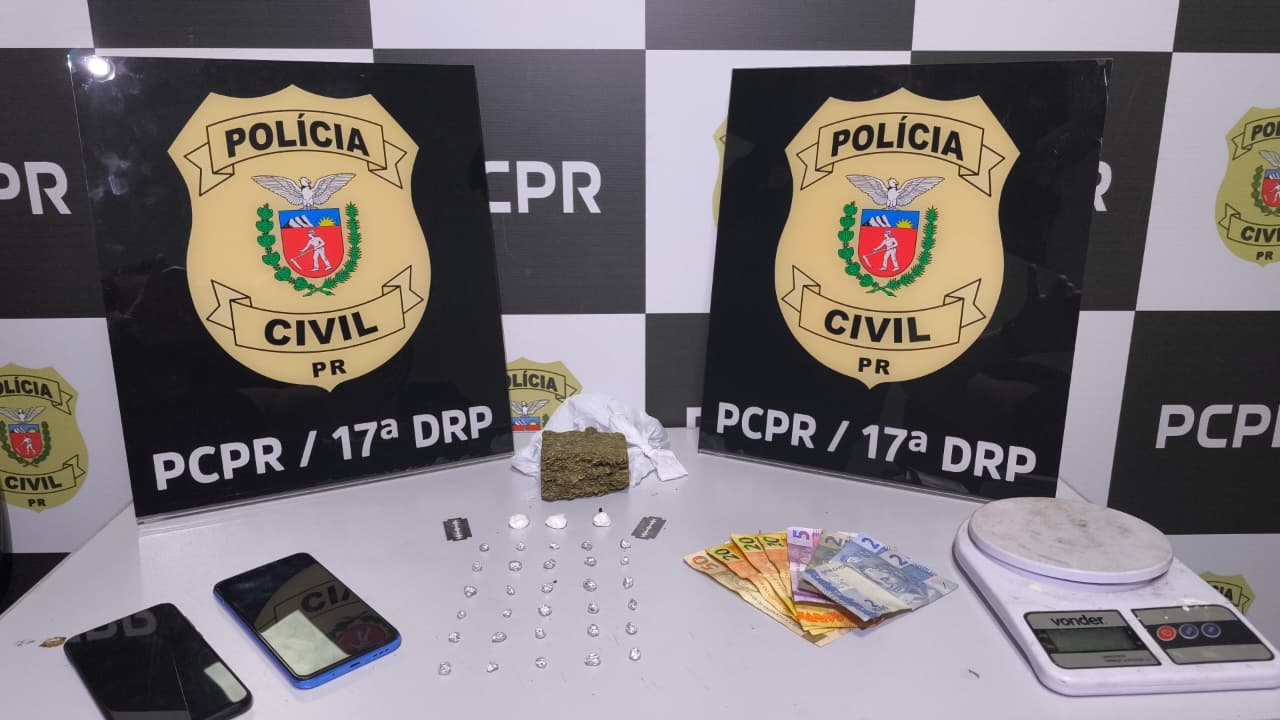 PCPR prende homem e apreende adolescente por tráfico de drogas em Tuneiras do Oeste