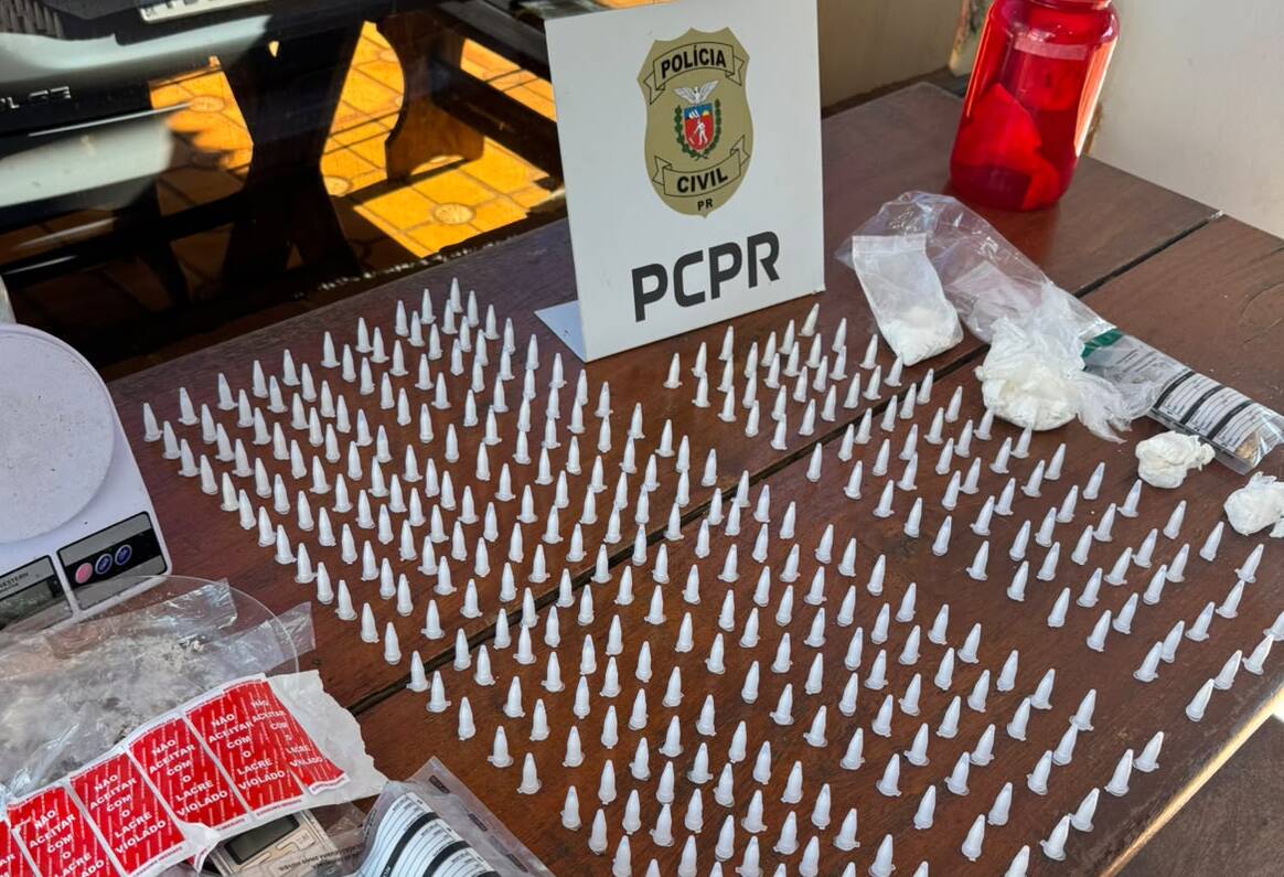 PCPR apreende drogas e materiais utilizados para distribuição de entorpecentes em Arapongas