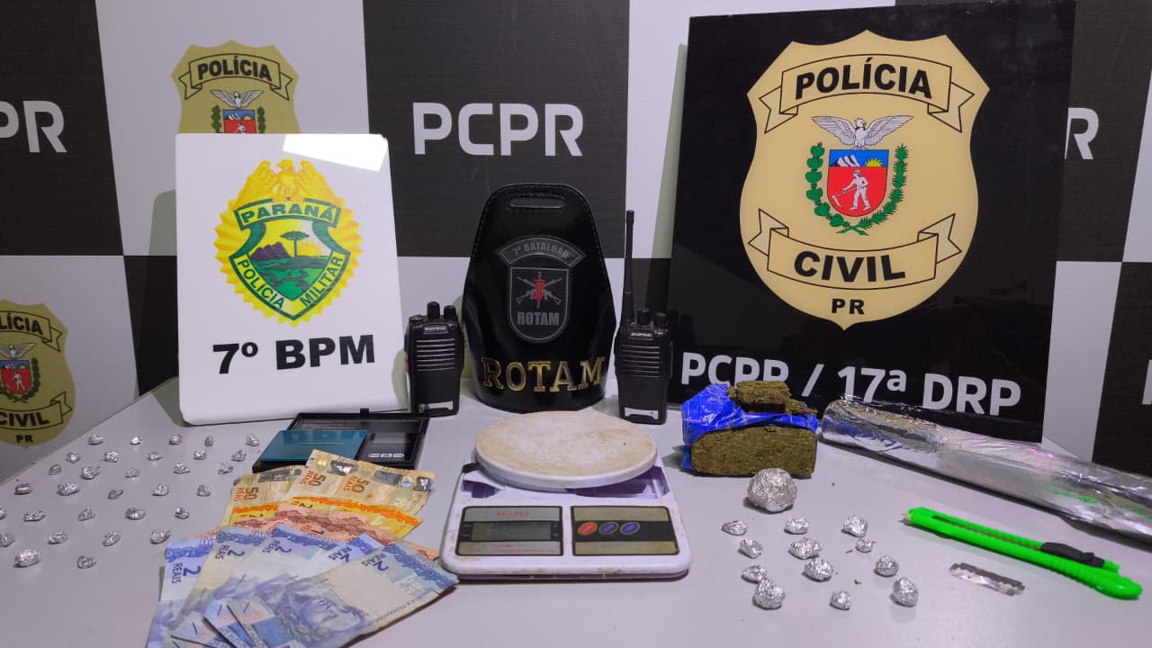 PCPR e PMPR prendem cinco homens por tráfico de drogas em Cruzeiro do Oeste