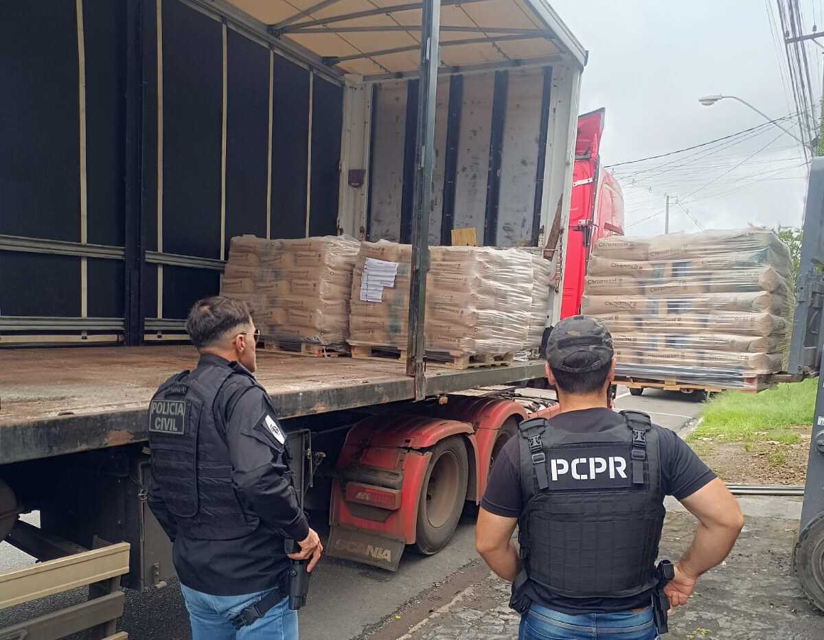 PCPR recupera carga de produto químico avaliada em R$ 314 mil e prende dois homens em Castro