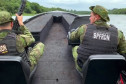 Policiais militares em operações embarcadas na Costa Oeste