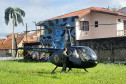 Helicóptero da polícia civil pronto para levantar voo