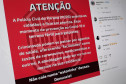 Ilustração com texto alertando sobre golpes