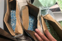 Diversas caixas abertas, com comprimidos de ecstasy em seu interior