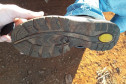 Solado da bota do suspeito
