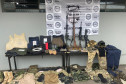 Armas, munições, explosivos e roupas táticas apreendidos em novembro de 2020