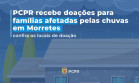 PCPR recebe doações para famílias afetadas pelas chuvas em Morretes 