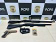 PCPR e Força Nacional apreendem arma, munições e cigarros contrabandeados em Tapejara
