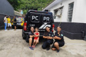 PCPR recebe visita de menina que foi atropelada em Guaratuba