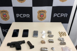 PCPR prende homem por tráfico de drogas e porte ilegal de arma de fogo em Araucária 