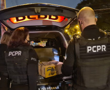 Policiais civis preparando material para ação