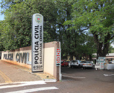 Fachada da delegacia de Foz do Iguaçu