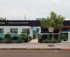 Fachada da delegacia de Marmeleiro