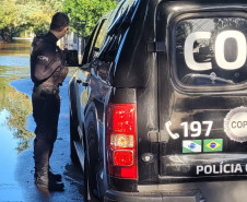 Com 104 agentes e muita tecnologia, forças de segurança do PR seguem apoiando o RS