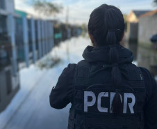 Com 104 agentes e muita tecnologia, forças de segurança do PR seguem apoiando o RS