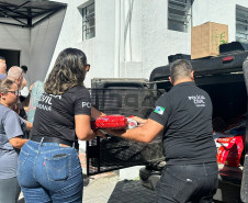 Unidades da PCPR recebem arrecadação de doações para vítimas do Rio Grande do Sul  