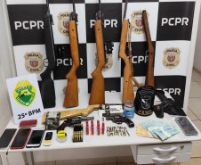 PCPR e PMPR prendem três pessoas e apreendem nove armas de fogo no Oeste do Estado