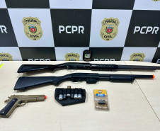 PCPR e Força Nacional apreendem arma, munições e cigarros contrabandeados em Tapejara