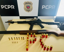 PCPR apreende armas de fogo e munições em Mangueirinha 