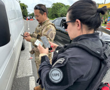 Forças de segurança fazem operação integrada nas rodovias de acesso ao Litoral