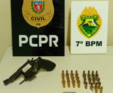 PCPR e PMPR prendem homem por posse ilegal de arma de fogo e porte de drogas em Cidade Gaúcha