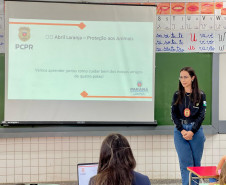 PCPR realiza palestra  para conscientizar crianças ao maus tratos aos animais em Campina da Lagoa