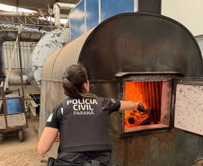 PCPR incinera mais de 1,3 mil quilos de drogas em Piraquara