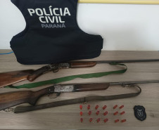 PCPR e PMPR prendem homem por posse irregular de arma de fogo em Pitanga 