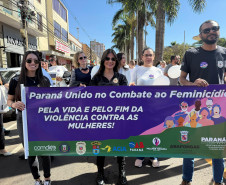 PCPR marca presença na Caminhada do Meio-Dia contra o feminicídio 