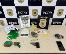 PCPR e GMPR prende homem pelo crime de tráfico de drogas e posse ilegal de arma de fogo em Ponta Grossa