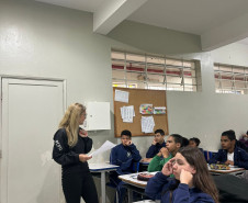 PCPR realiza palestra sobre diversos temas em escola de Rolândia 
