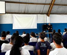 PCPR realiza palestra em Colégio Cívico-Militar de Palmeira