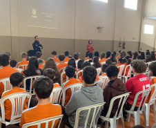 PCPR realiza palestra sobre combate à criminalidade em uma escola em Palmeira